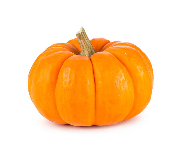 ミニオレンジのパンプキン白で分離 - pumpkin small orange holiday ストックフォトと画像