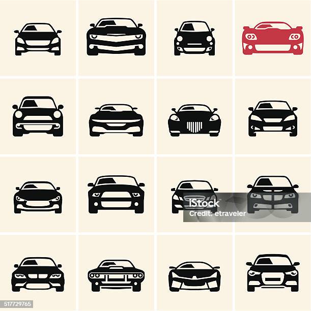 Vector Car Icons Stock Illustration - Download Image Now - Car, Icon Symbol, Front View