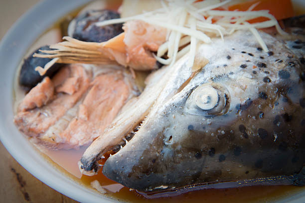 istock Steamed Fish Head with soy sauce 517738760
