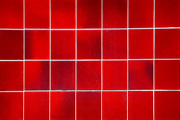 istock Red Square Tile Background, Shower or Floor, Closeup 517739414