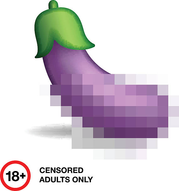illustrations, cliparts, dessins animés et icônes de aubergine fermé par la censure, symbole pour adultes uniquement - sleaze
