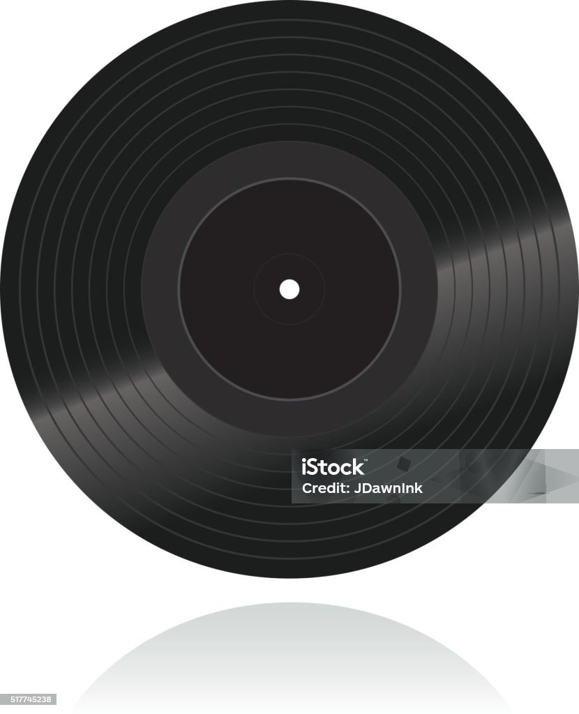 Colored vinyl record in black Vector illustration of a Colored vinyl record in black with black label. Black Color stock vector