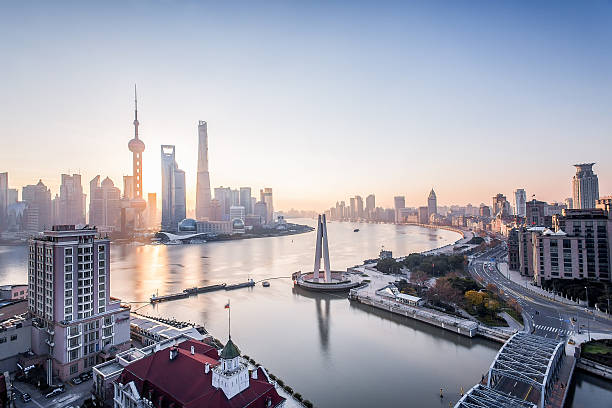 Shanghai sunrise shanghai pudong sunrise east asia stock pictures, royalty-free photos & images