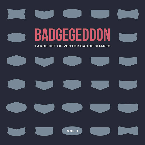 mega set of vintage badge shapes and logo elements - badge stock illustrations