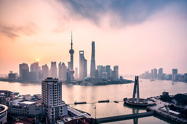 istock Shanghai skyline in sunrise 517746776