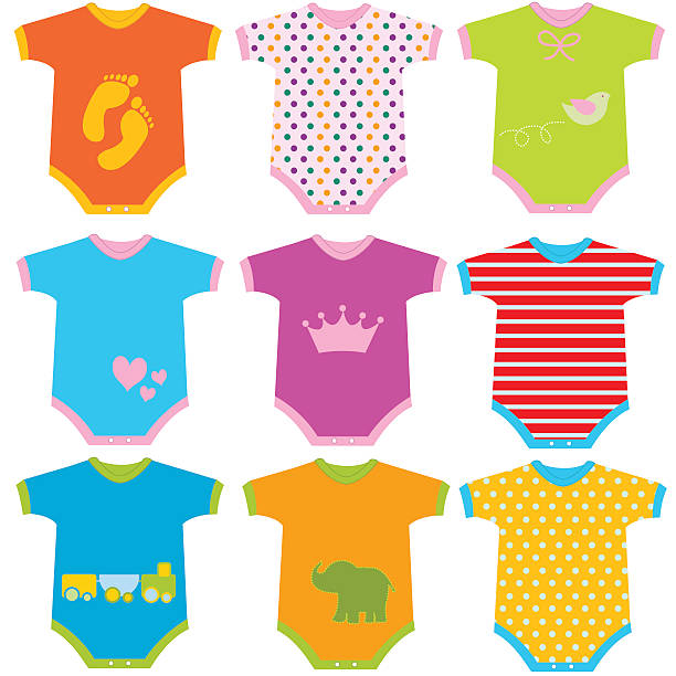 Baby Onesies Vector Illustration Baby Onesies Vector Illustration babygro stock illustrations