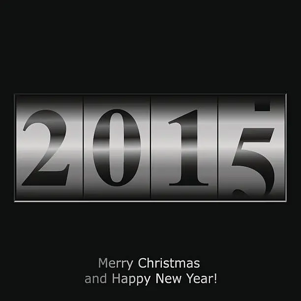 Vector illustration of New Year counter in silver design