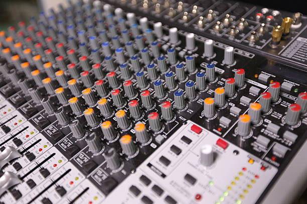 istock TV editor working with video and audio mixer 517748192