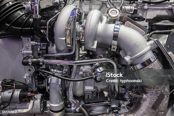 Turbo Diesel Engine Detail Stock Photo - Download Image Now - Engine, Diesel Fuel, Truck