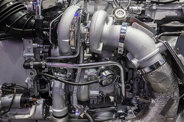 Photo of turbo diesel engine detail