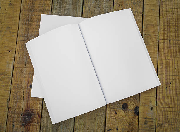 istock Blank catalog, magazines,book mock up on wood background 517749180