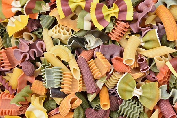 Many types of pasta composition Many types of pasta composition carbohydrate food type stock pictures, royalty-free photos & images