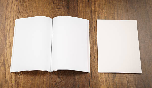 istock Blank catalog, magazines,book mock up on wood background 517753160