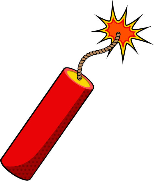 ilustraciones, imágenes clip art, dibujos animados e iconos de stock de barra de dinamita - bomb fuse explosive white