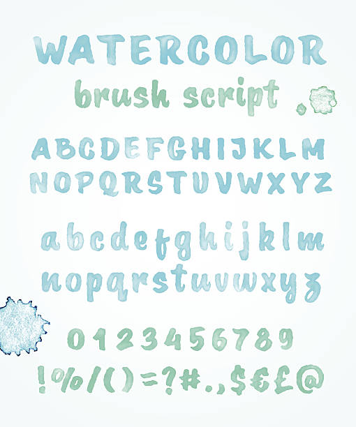 ilustrações de stock, clip art, desenhos animados e ícones de calligraphic aguarela vector alfabeto - letter o watercolor painting calligraphy alphabet