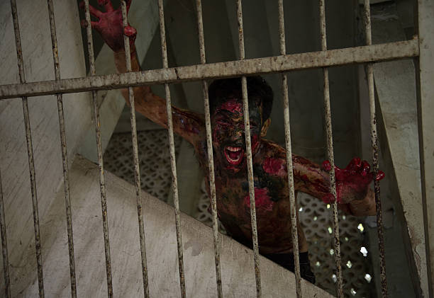 istock Zombie men in Haunted School 517776313