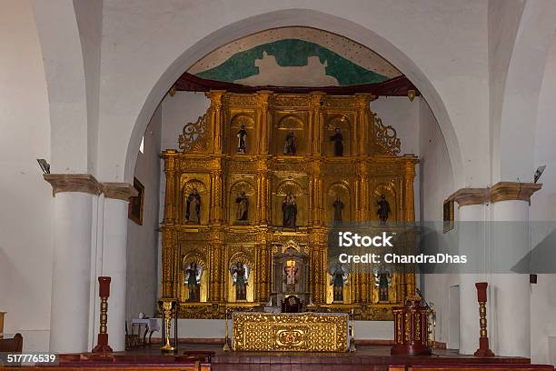 Villa De Leyva Colombia Interior Of Old Church Stock Photo - Download Image Now - Boyacá Department, Altar, Architectural Column