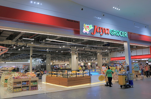 Kuala Lumpur Malaysia - September 13, 2014:People shop at Jaya Grocer at KLIA2 Airport in Kulala Lumpur Malaysia