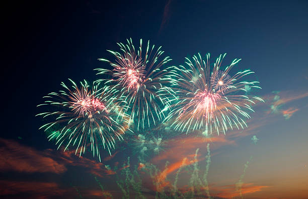 istock Colorful fireworks of various colors over evening sky 517777779