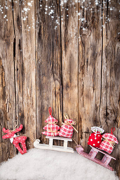 istock Hand made traditional christmas decoration on wood 517778237