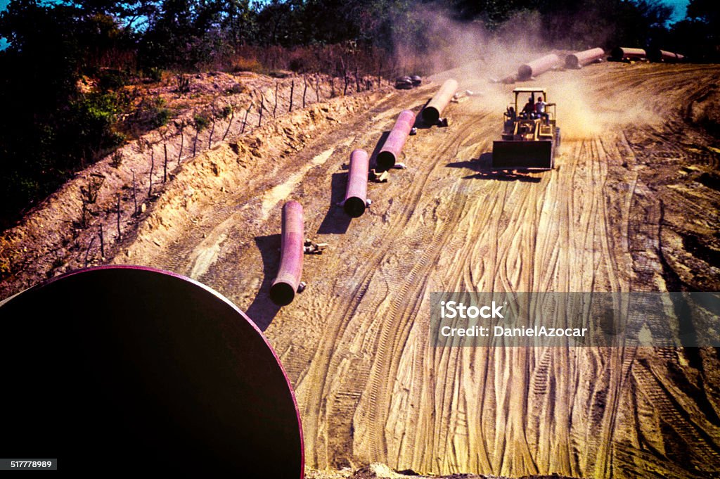 Pipeline construction Oil and gas construction. Pipeline construction Construction Industry Stock Photo