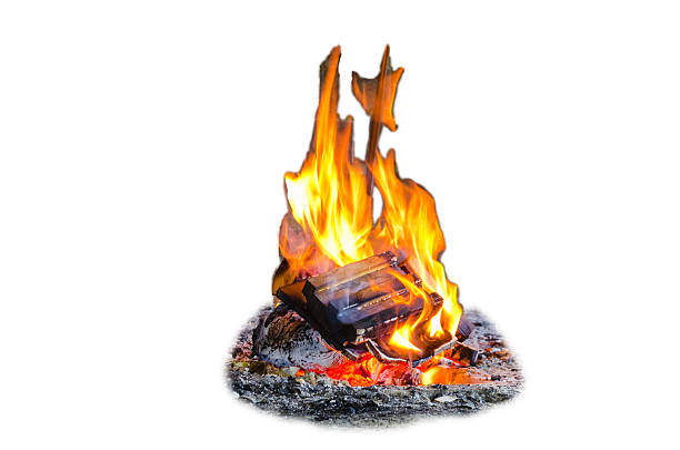 Fire flames background stock photo