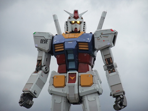 Tokyo, Japan - August 9, 2009 : Giant robot in Tokyo, This is 18m tall and from a famous anime franchise robot, Gundam.