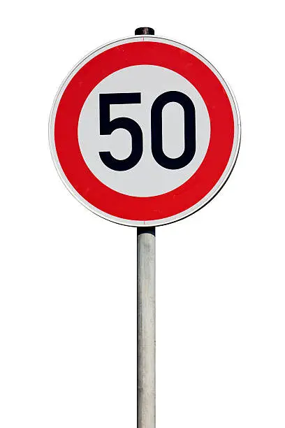 Photo of Traffic Sign Speed limit 50 kilometers isolated