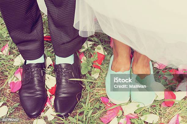 Legs Bridal Tinted Stock Photo - Download Image Now - Bride, Couple - Relationship, Flower