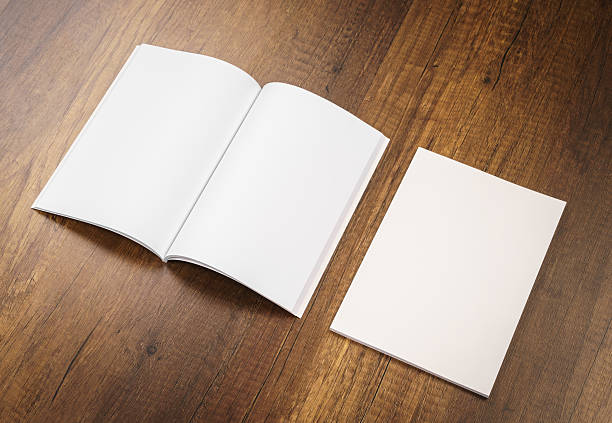 istock Blank catalog, magazines,book mock up on wood background 517795512