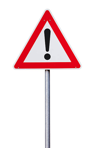 Danger warning Traffic sign isolated traffic sign with exclamation mark warning sign photos stock pictures, royalty-free photos & images