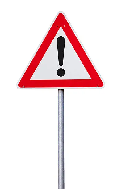 Photo of Danger warning Traffic sign isolated