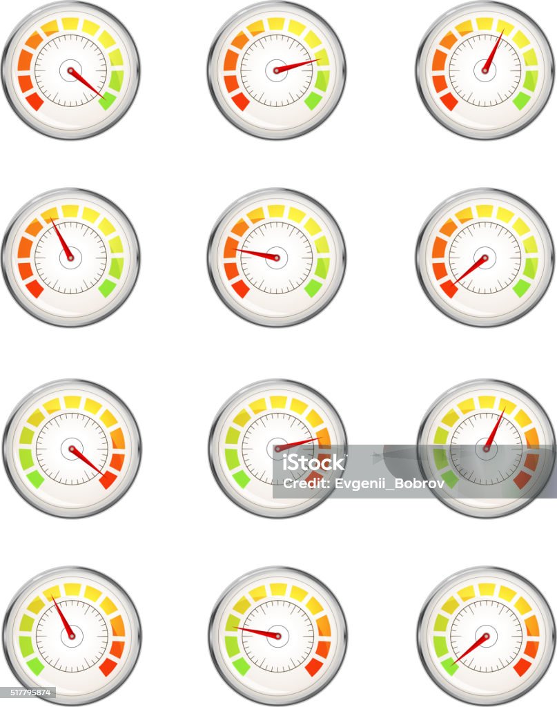 Performance Measure Vector Set Of Performance Measurement With Different Value Stock Illustration ...