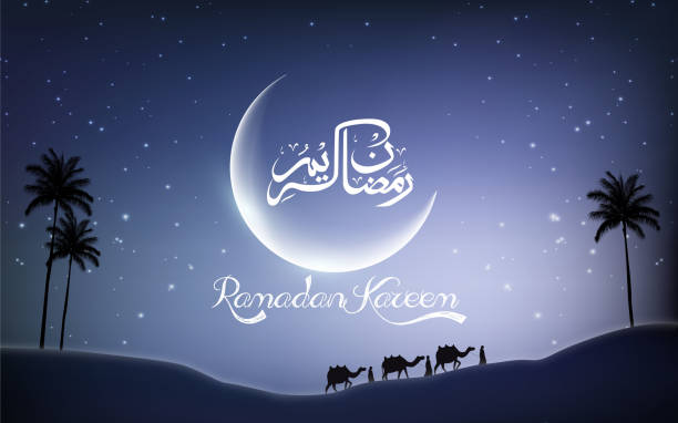 illustrations, cliparts, dessins animés et icônes de ramadan kareem avec chameau - couleur chameau