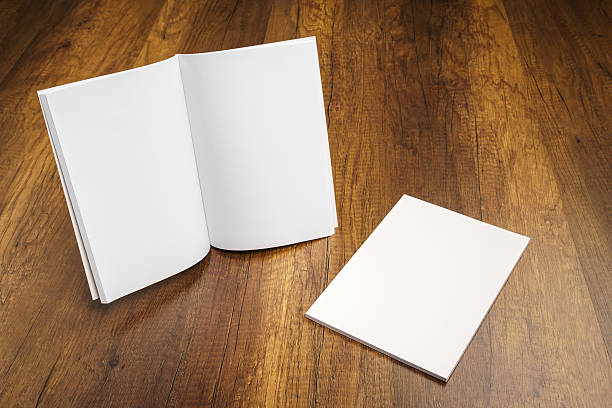 istock Blank catalog, magazines,book mock up on wood background 517796658