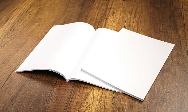 istock Blank catalog, magazines,book mock up on wood background 517797604