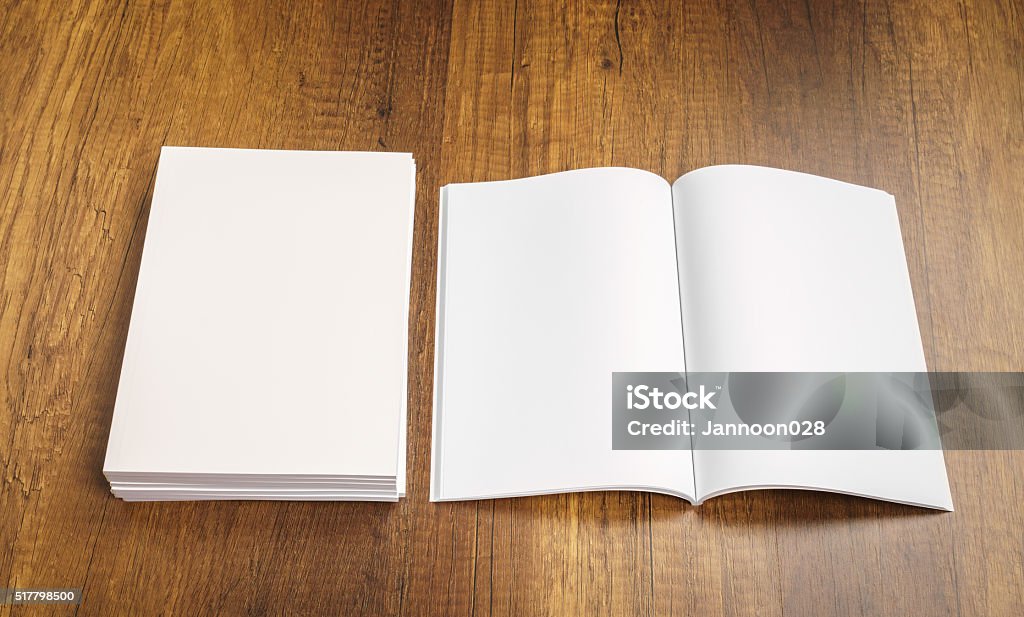 Leere Katalog Zeitschriften Buchen Mockup Auf Holz Hintergrund
