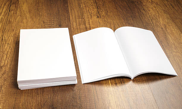 istock Blank catalog, magazines,book mock up on wood background 517798722