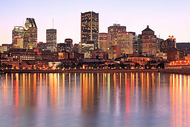 istock Montreal skyline reflections at dusk 517798997