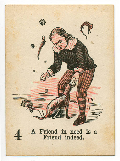 istock Playing card 1890s Victorian proverb friend in need 517799246