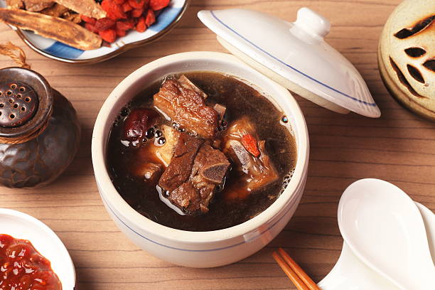 istock Pork chops in Chinese medicine soup. 517799928