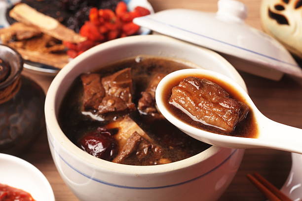 istock Pork chops in Chinese medicine soup. 517800248