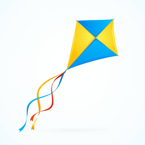 Colorful Kite. Vector Colorful Kite on White Background. Toy Isolated. Vector illustration sky kite stock illustrations