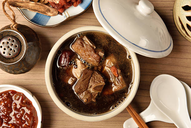 istock Pork chops in Chinese medicine soup. 517800770