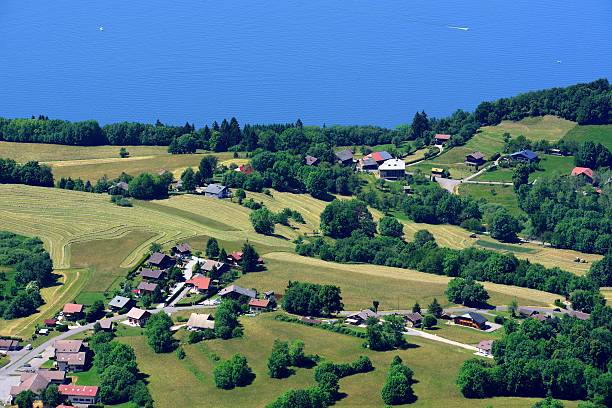 istock Village beside the (French:lac Léman) lake Geneva 05 517801165