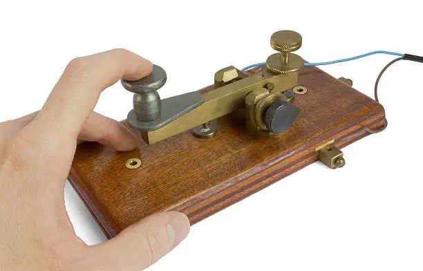 50-year-old telegraph key being used by an operator