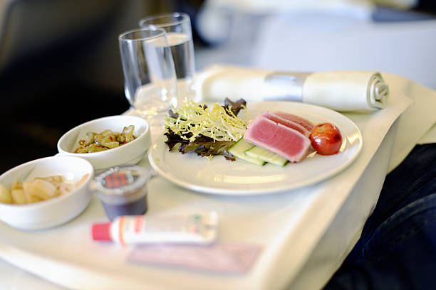 istock Airline meal served in the business class cabin 517801599