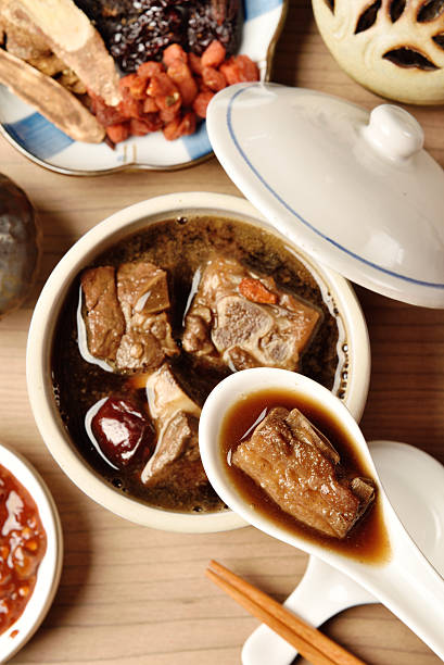 istock Pork chops in Chinese medicine soup. 517801690