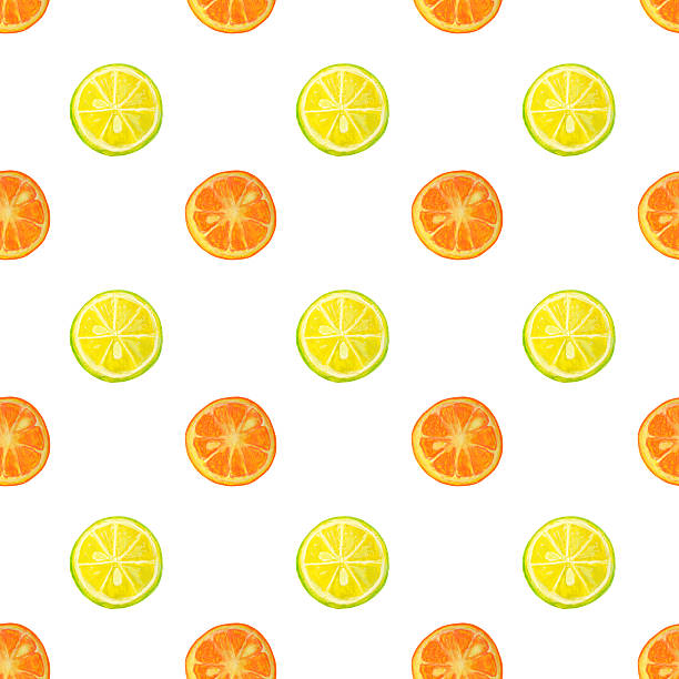 istock Seamless pattern with watercolor slices of lemon and orange 517801860