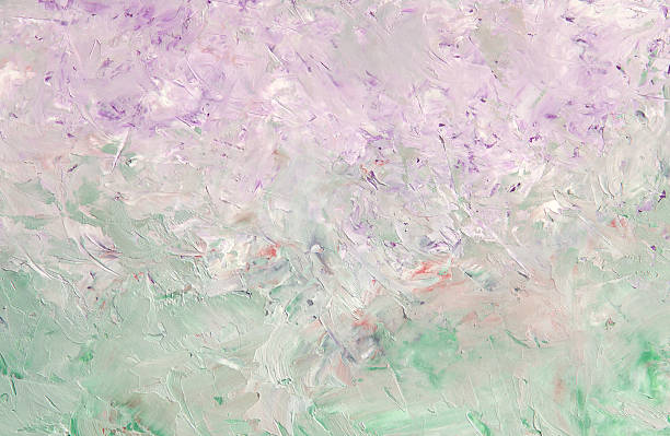istock Abstract light green violet  oil painting background 517801894